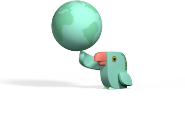 A cartoon parrot holds a globe, symbolizing SysAid's ITSM solutions connecting global Service Desk operations efficiently. - SysAid