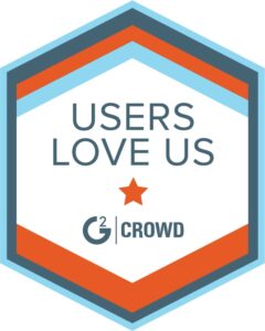 Hexagonal badge reading "Users Love Us," featuring a red star and G2 logo, highlighting SysAid's ITSM service excellence. - SysAid