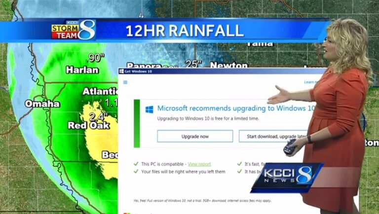 Windows 10 upgrade interrupts weather report