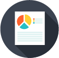 Alt text: "ITSM data report icon featuring a pie chart and bar graph, symbolizing SysAid's comprehensive service management. - SysAid