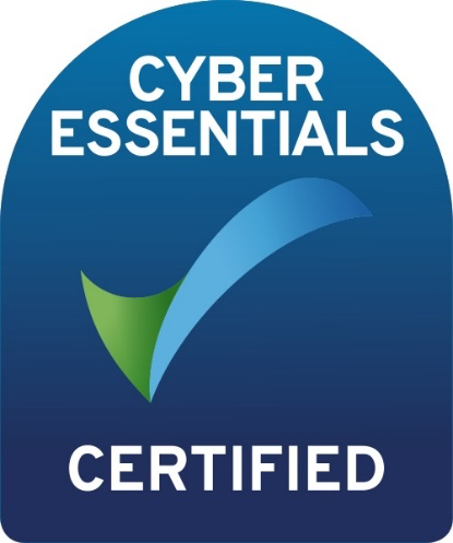 Cyber Essentials Certified badge with check mark on blue, representing secure ITSM practices powered by SysAid. - SysAid