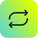 ITSM sync icon representing streamlined workflows in SysAid, on a green and yellow gradient background. - SysAid