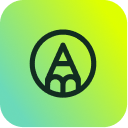 SysAid ITSM icon: pencil forms an “A” inside a circle, symbolizing IT service management on branded green-yellow background. - SysAid