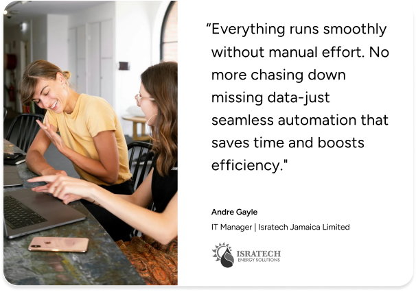Two women collaborate at laptops, highlighting SysAid ITSM’s automation and efficiency through a customer testimonial. - SysAid