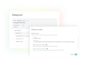 SysAid ITSM dashboard showing AI Agents dataset and configurable access permissions for streamlined service management. - SysAid