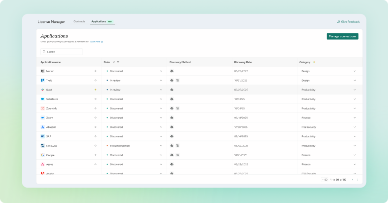 SysAid-License-Manager-contracts-view-linking-software-agreements-to-discovered-applications-for-full-license-compliance-visibility