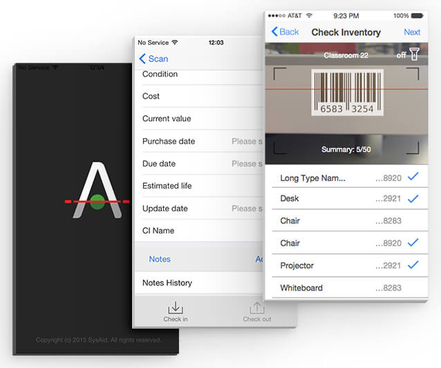 Asset management with barcode app