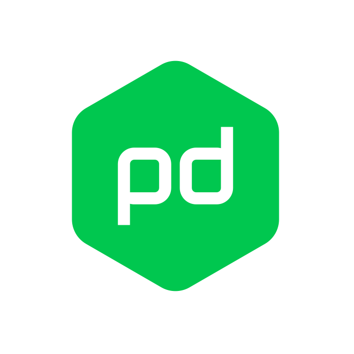 Green hexagon with rounded edges contains white lowercase letters "pd" in the center. - SysAid