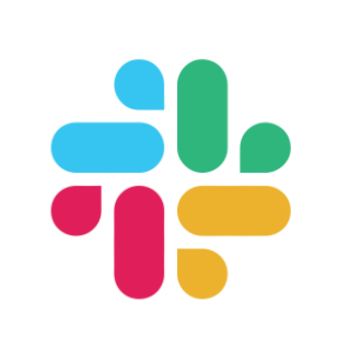 The image depicts the Slack logo, consisting of four colored symbols (blue, green, yellow, and pink) arranged in a hash (#) pattern on a white background. - SysAid