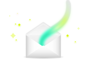 A white envelope emits a glowing light, symbolizing SysAid ITSM notifications and enhanced service desk alerts. - SysAid