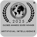 Silver Globee Awards 2025 badge celebrating SysAid’s AI innovation in ITSM, featuring a globe and laurels. - SysAid