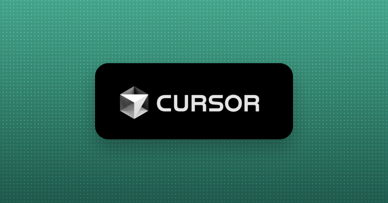 Cursor AI logo on a green patterned background used for a SysAid blog about AI powered coding tools.