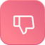 White thumbs down icon centered on pink background, representing ITSM feedback in SysAid Service Desk evaluations. - SysAid
